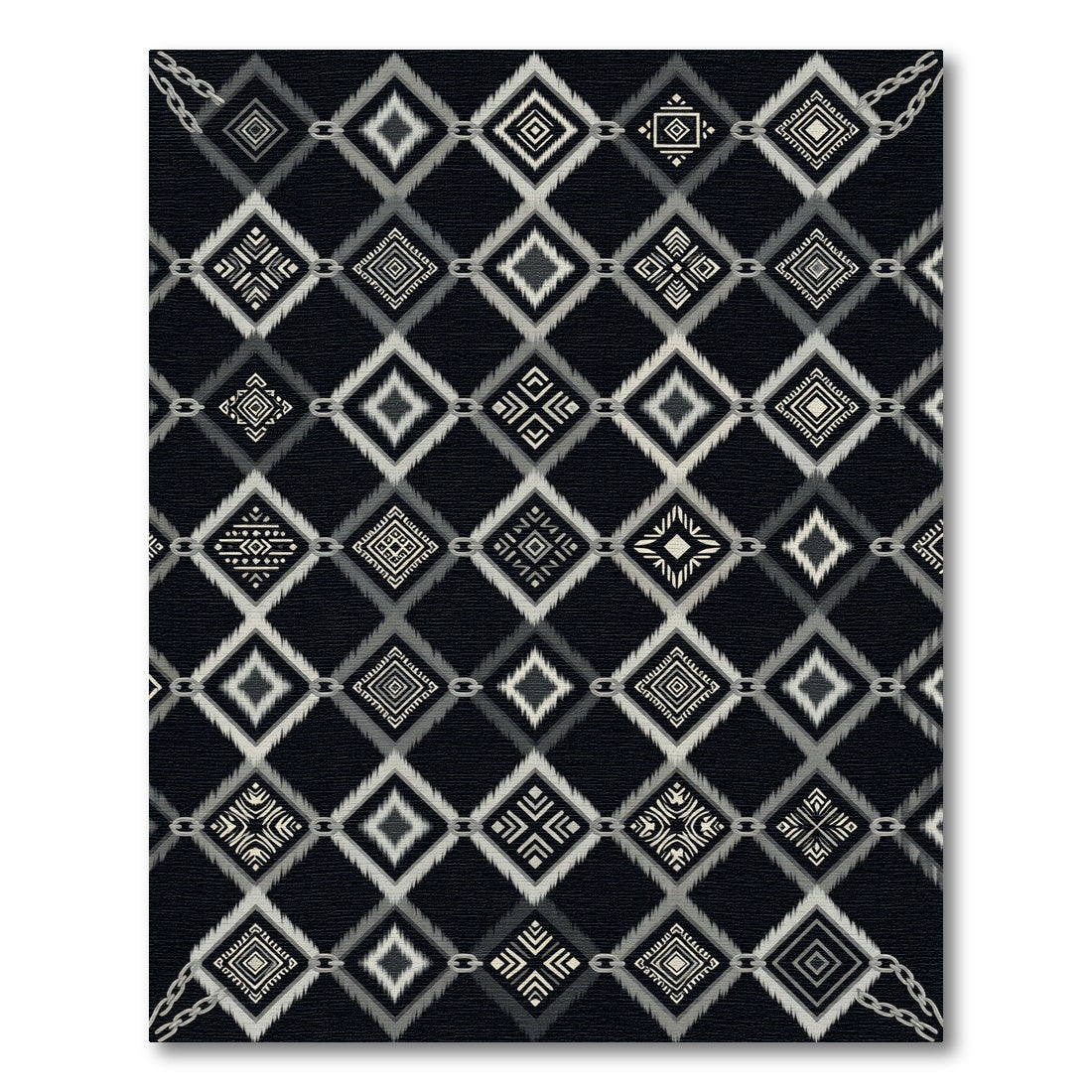 Black Diamond Geo Chain Links Rug