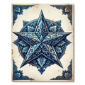 Vintage Navy Ornate Star Medallion Rug