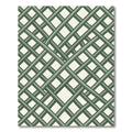 Sage Green Interlocking Geometric Grid Rug