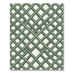Sage Green Interlocking Geometric Grid Rug