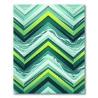 Vibrant Emerald Green Wavy Chevron Rug