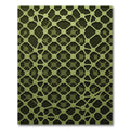 Olive Green Geometric Interconnected Grid Rug