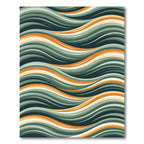 Abstract Swirl Teal Orange waves Rug
