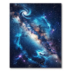 Cosmic Blue Spiral Nebula Sky Rug