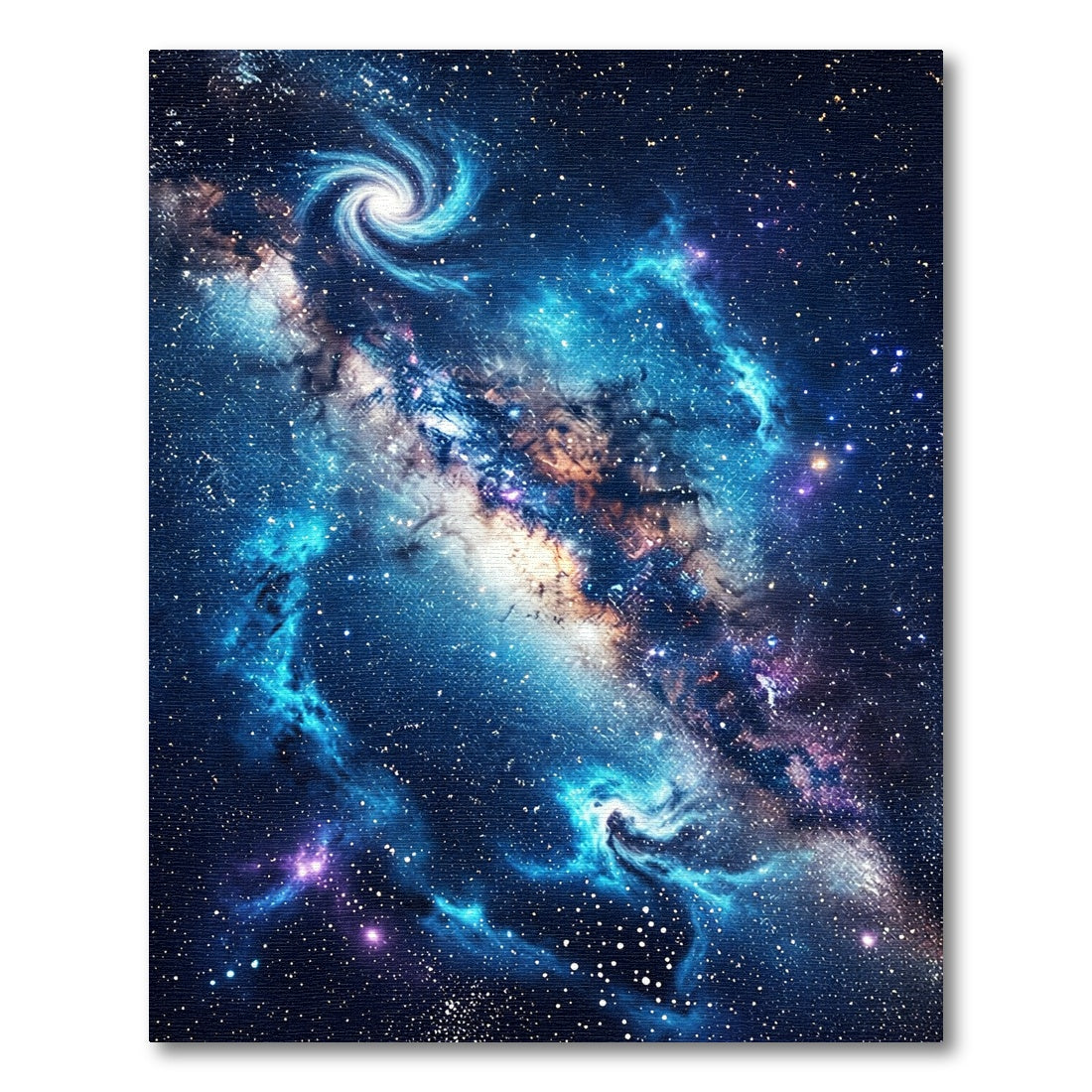 Cosmic Blue Spiral Nebula Sky Rug
