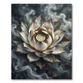 Ethereal Silver Lotus Smoke Bloom Rug