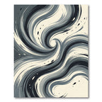 Modern Charcoal Gray Swirl Rug