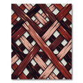 Interwoven Crimson and Blush Diagonal Lattice Rug