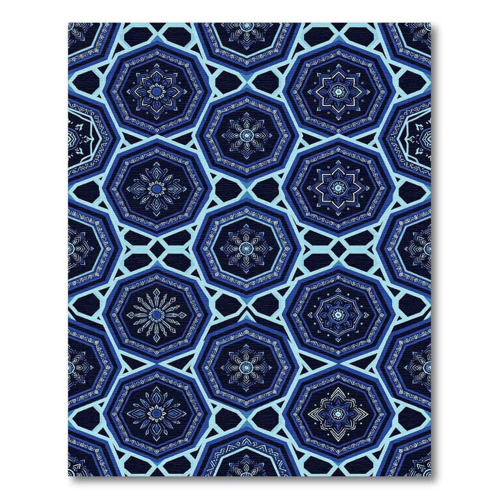 Navy Blue Celestial Geometric Star Rug