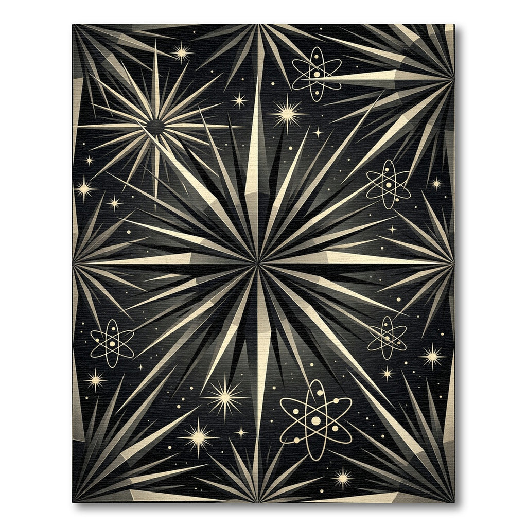 Retro Atomic Starburst Space Rug
