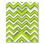 Vibrant Lime Green Geometric Chevron Rug