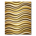 Elegant Metallic Gold Wavy Lines Rug