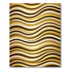 Elegant Metallic Gold Wavy Lines Rug