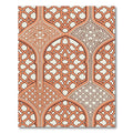 Terracotta Interlocking Lattice Arch Geometric Rug