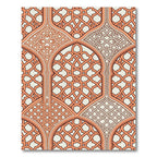 Terracotta Interlocking Lattice Arch Geometric Rug