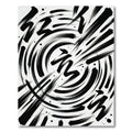 Bold Black Brushstroke Swirl Rug