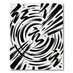 Bold Black Brushstroke Swirl Rug