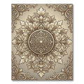 Antique Gold Scrollwork Medallion Rug