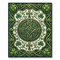 Intricate Celtic Knotwork Emerald Clover Emblem Rug