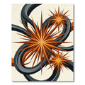 Dynamic Copper Starburst Abstract Charcoal Swirl Rug
