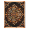 Ornate Amber Floral Medallion Scroll Rug