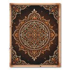 Ornate Amber Floral Medallion Scroll Rug