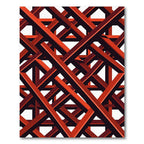 Bold Geometric Crimson Intersecting Lines Rug