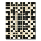 Monochromatic Square Grid Illusion Rug