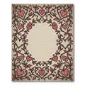 Romantic Coral Heart Vine Frame Rug