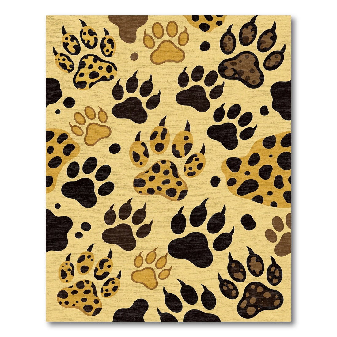 Wild Leopard Print Animal Footprints Rug