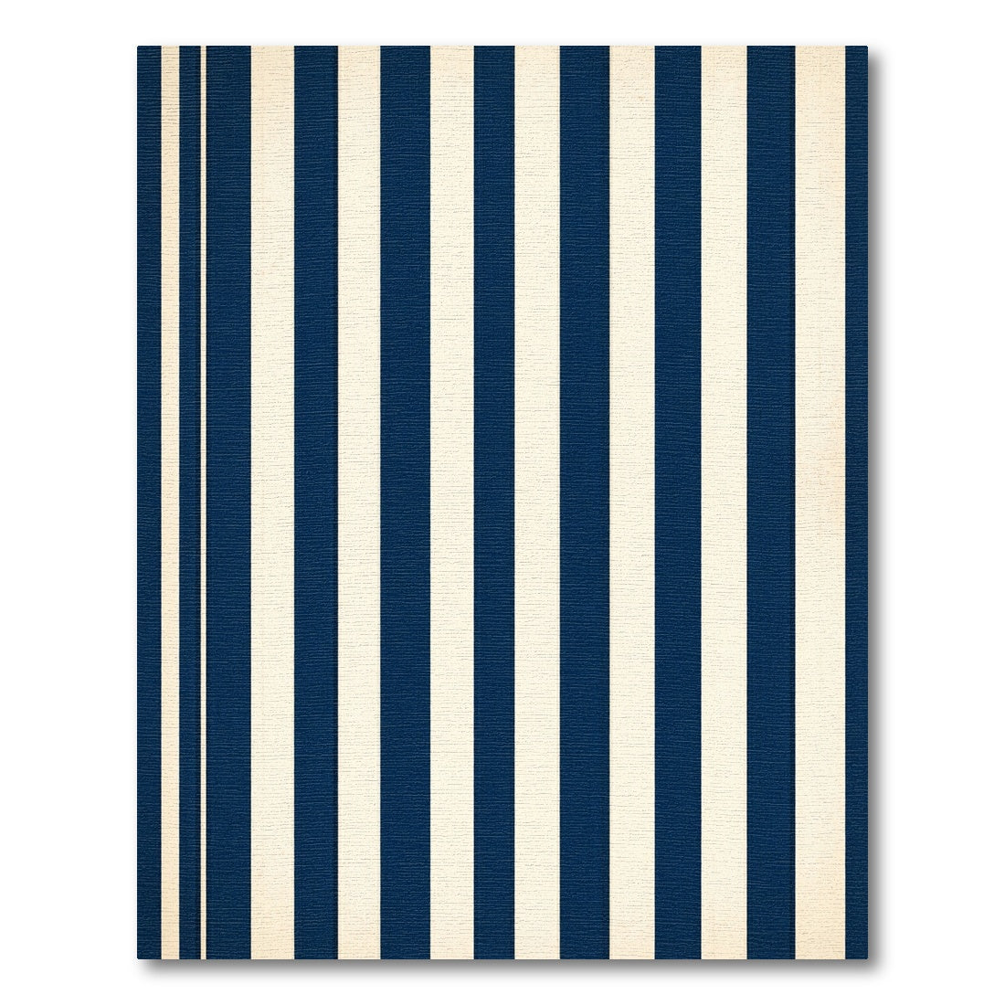 Navy and Cream Vertical Striped Rug