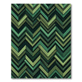 Modern Forest Green Chevron Geometric Rug