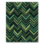 Modern Forest Green Chevron Geometric Rug
