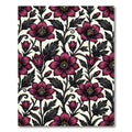 Dramatic Magenta Floral Botanical Scroll Rug