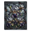 Gothic Iris Floral Dark Stormy Art Rug