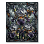 Gothic Iris Floral Dark Stormy Art Rug
