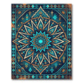 Celestial Blue Golden Geometric Mandalic Rug