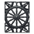 Charcoal Nautical Ship Wheel Intertwined Rug