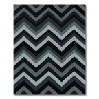 Modern Gray Chevron Zigzag Rug
