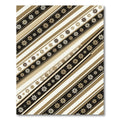 Gold Floral Stripes Geometric Band Rug