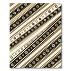 Gold Floral Stripes Geometric Band Rug
