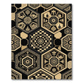 Monochrome Geometric Hexagon Islamic Art Rug