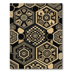 Monochrome Geometric Hexagon Islamic Art Rug