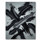 Monochromatic Abstract Brushstroke Swirl Rug
