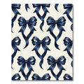 Elegant Navy Blue Bow Ribbon Accent Rug