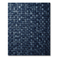 Textured Midnight Blue Woven Grid Rug