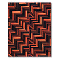 Fiery Orange Wood Grain Weave Rug