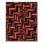 Fiery Orange Wood Grain Weave Rug