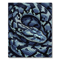 Coiled Blue Serpent Scales Art Rug