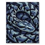 Coiled Blue Serpent Scales Art Rug